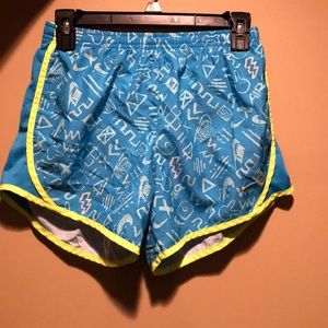 Blue patterned Nike Dri-fit shorts